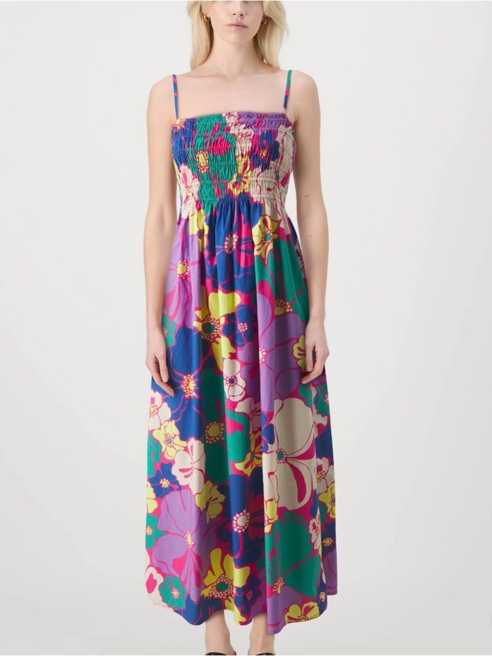 GAP Floral Smocked Maxi Dress in Multi